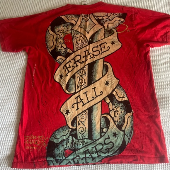 Red ed hardy y2k graphic tee - Picture 2 of 2